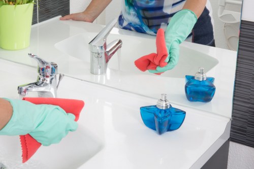 Professional cleaners in Uxbridge servicing a modern home